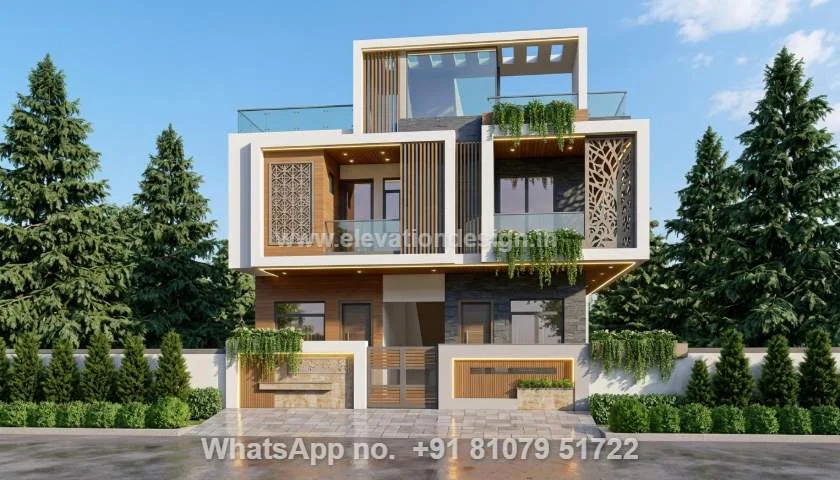 Simple 25 Feet Front Home Elevation