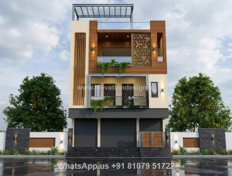 Simple House With Shop Front Design