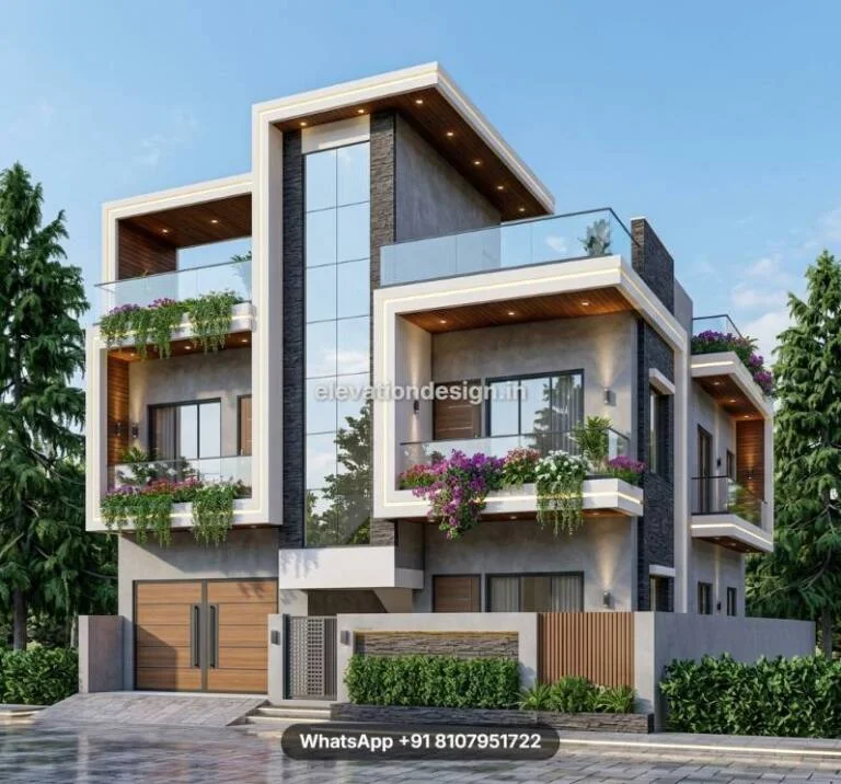 Duplex Front Section House Exterior Design