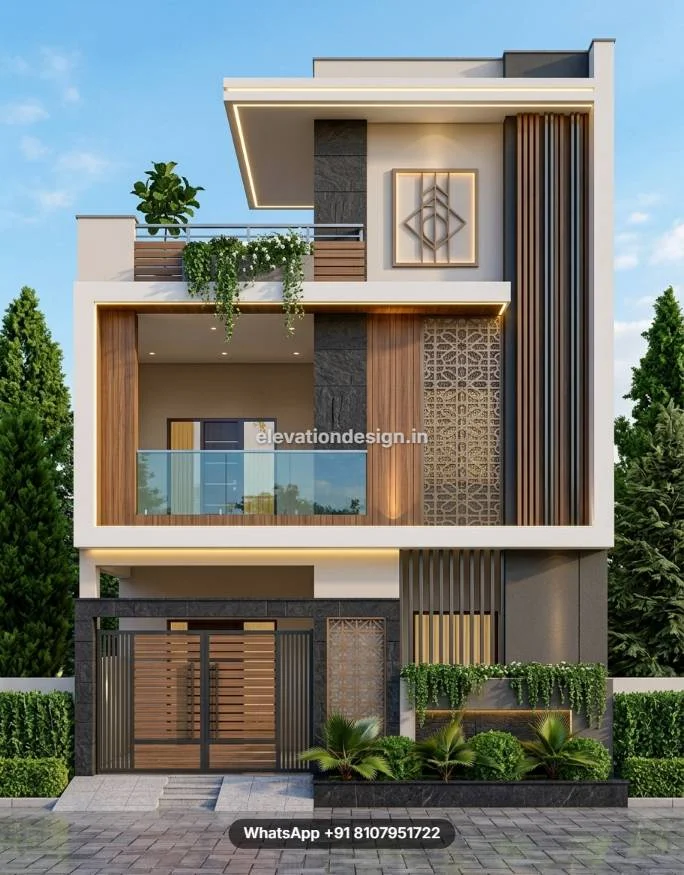 Elegant Front Design For Two Floor