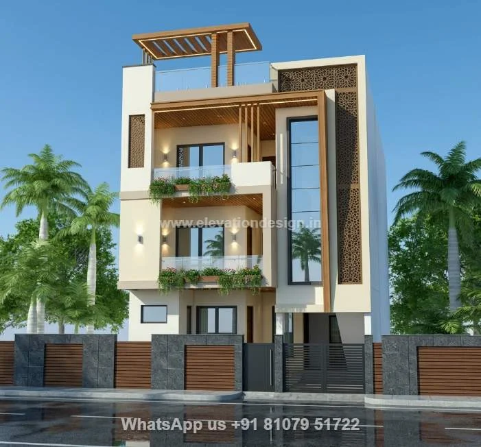Facade Design For G+2 House