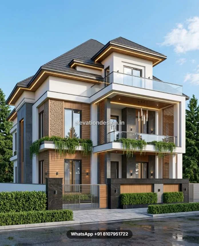 Facade Design For Wooden Tiles