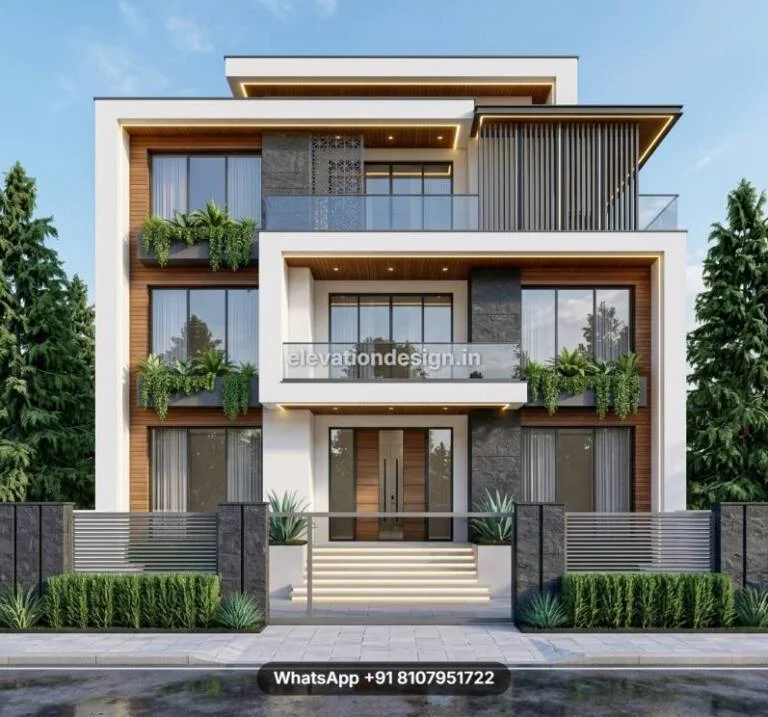 G+2 Elevation Design For Outer Wall