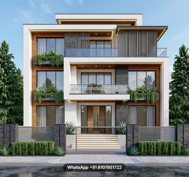 G+2 Elevation Design For Outer Wall