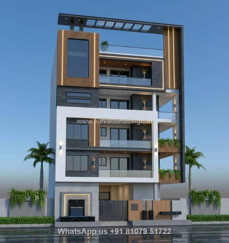 G+4 House Front Design