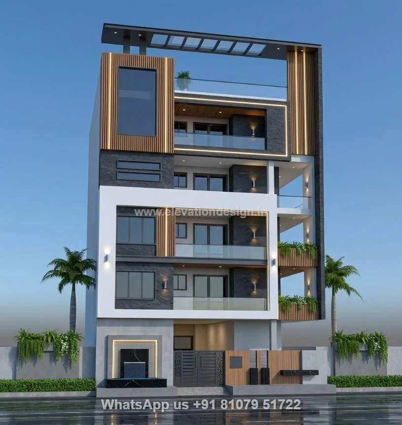 G+4 House Front Design