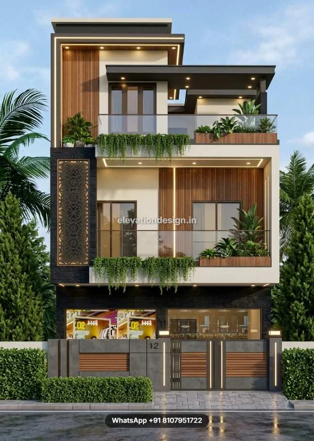 Luxury House With Shop Facade Design