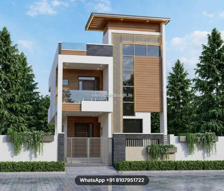 Modern Double Floor Front Elevation Design 3d Slate