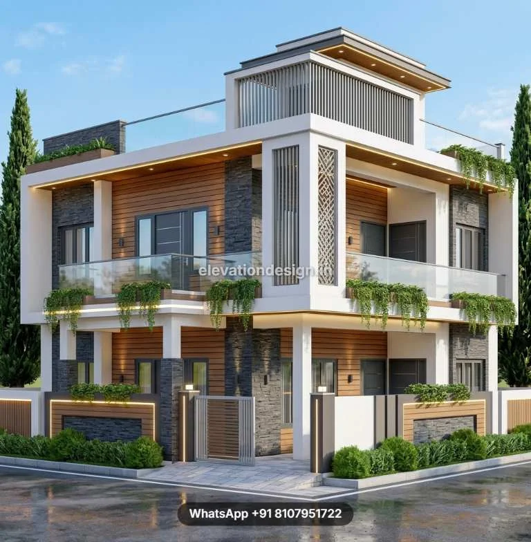 Modern House Design For Corner Building