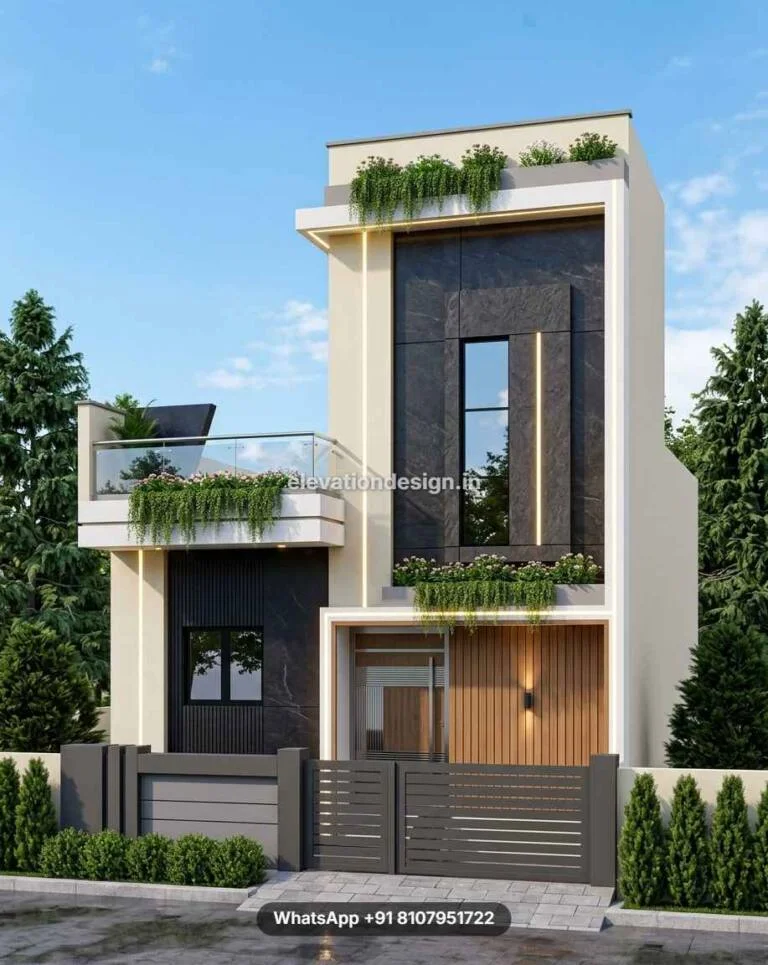 Single Floor Facade Design With Tiles