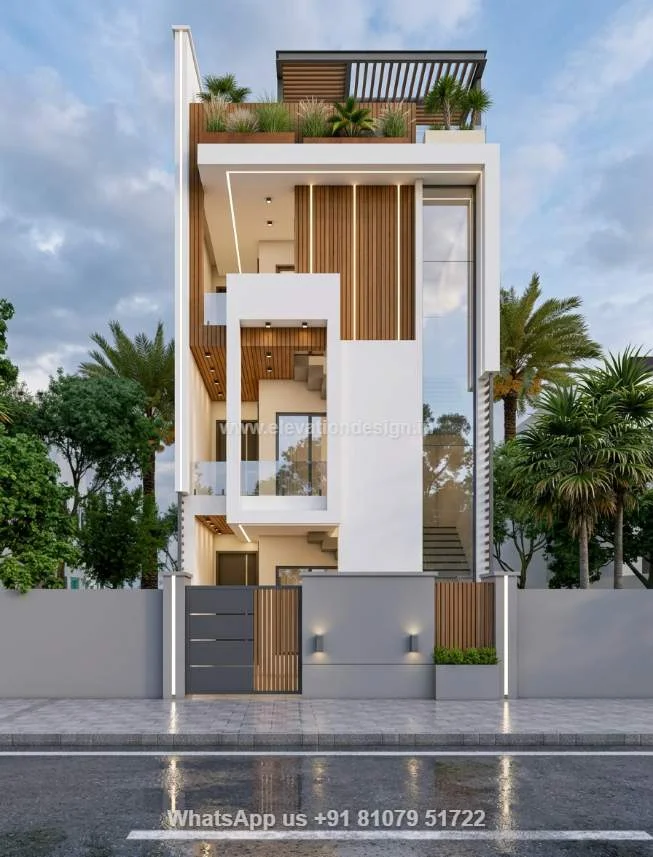 Small 3 Floor Modern Elevation Design