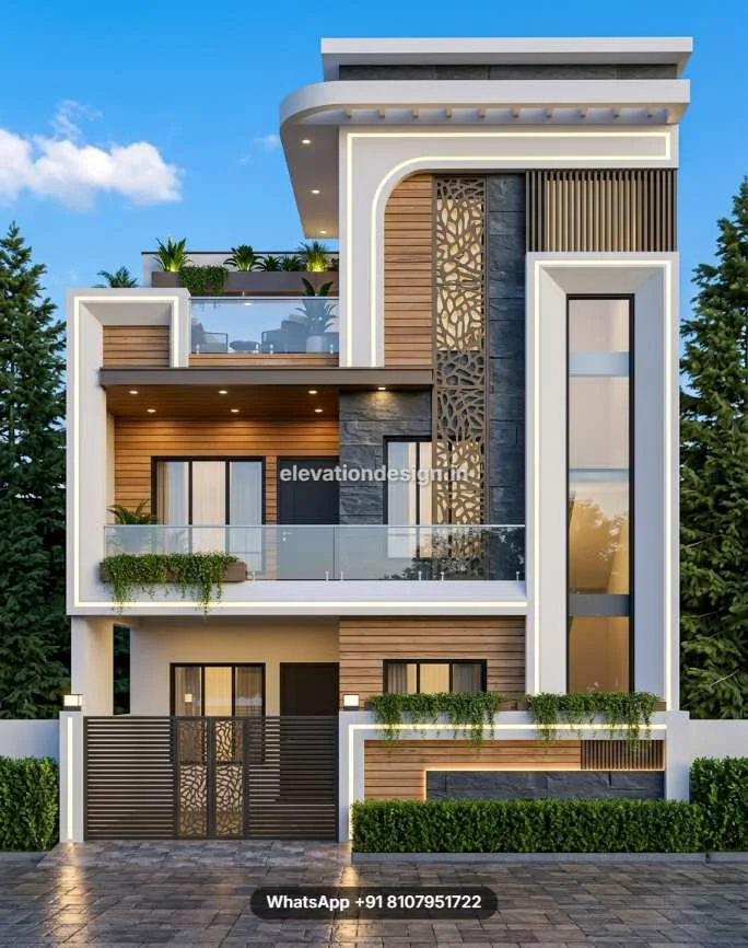 Unique 2 Floor Jali Exterior Design